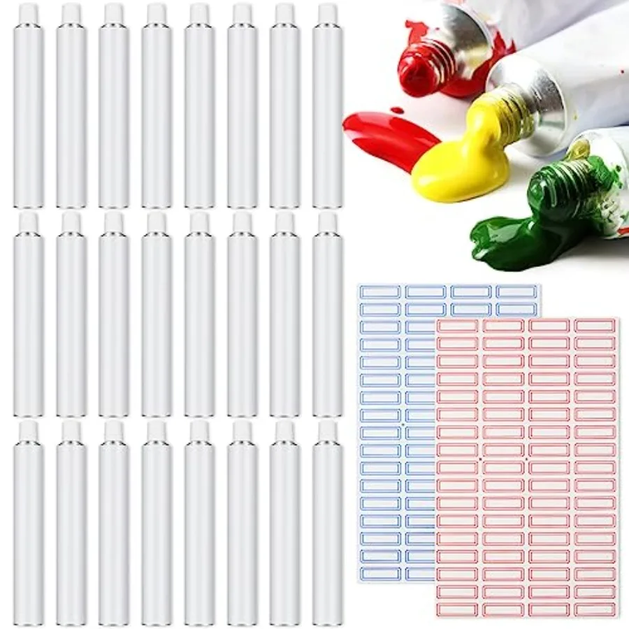 Qeeenar 24 Pcs Empty Aluminum Paint Tubes 20 ml Paint Tubes for Making Paint and Store Remaining Paint Acrylic Oils Watercolor
Qeeenar 24 Pcs Empty Aluminum Paint Tubes 20 ml Paint Tubes for Making Paint and Store Remaining Paint Acrylic Oils Watercolor