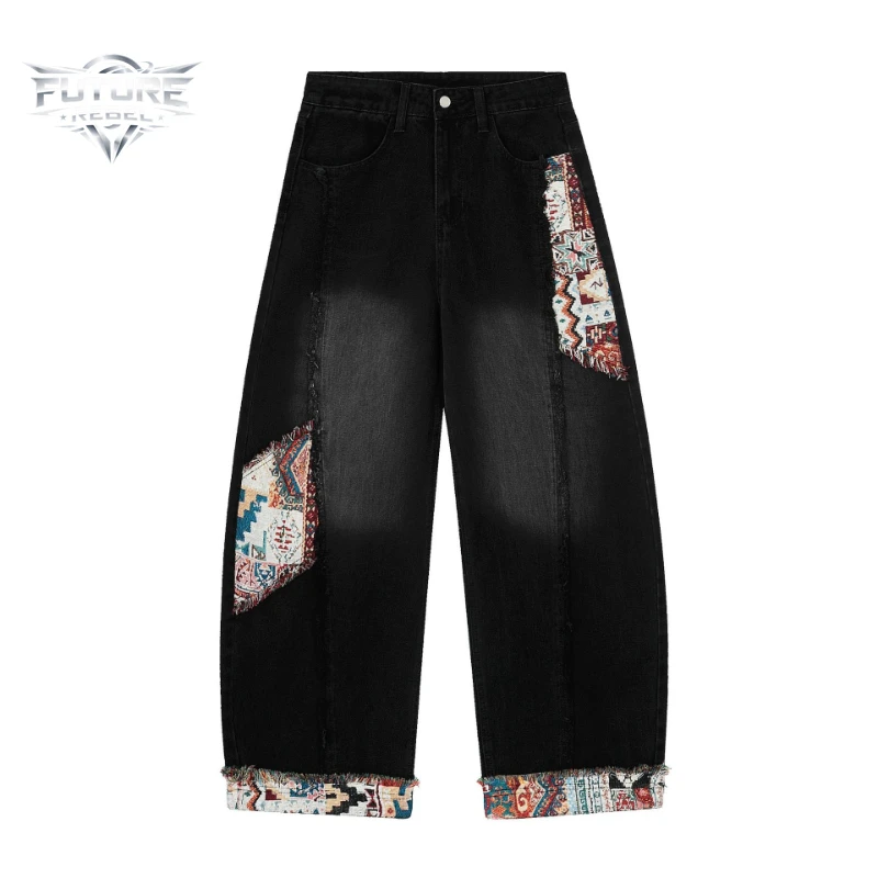 New Retro Patchwork Black Wide Leg Jeans Unisex Y2k Curved Barrel Pants Hip Hop Casual Loose Denim Trousers Streetwear Harajuku
New Retro Patchwork Black Wide Leg Jeans Unisex Y2k Curved Barrel Pants Hip Hop Casual Loose Denim Trousers Streetwear Harajuku