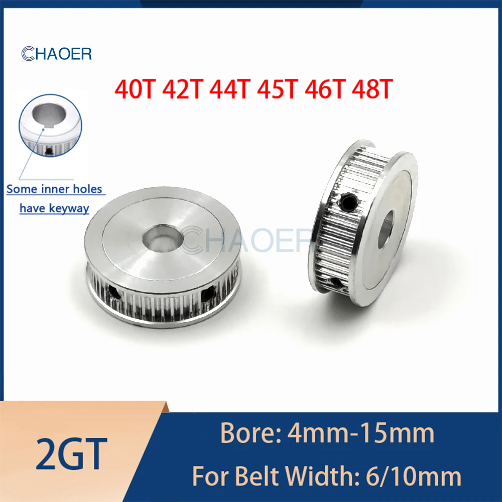 2GT 40 42 44 45 46 48 Teeth Synchronous Wheel Bore 4/5/6/6.35/7/8/10/12/14/15mm Fit GT2 Belt Width 6/10mm 2M Timing Pulley Gear
2GT 40 42 44 45 46 48 Teeth Synchronous Wheel Bore 4/5/6/6.35/7/8/10/12/14/15mm Fit GT2 Belt Width 6/10mm 2M Timing Pulley Gear