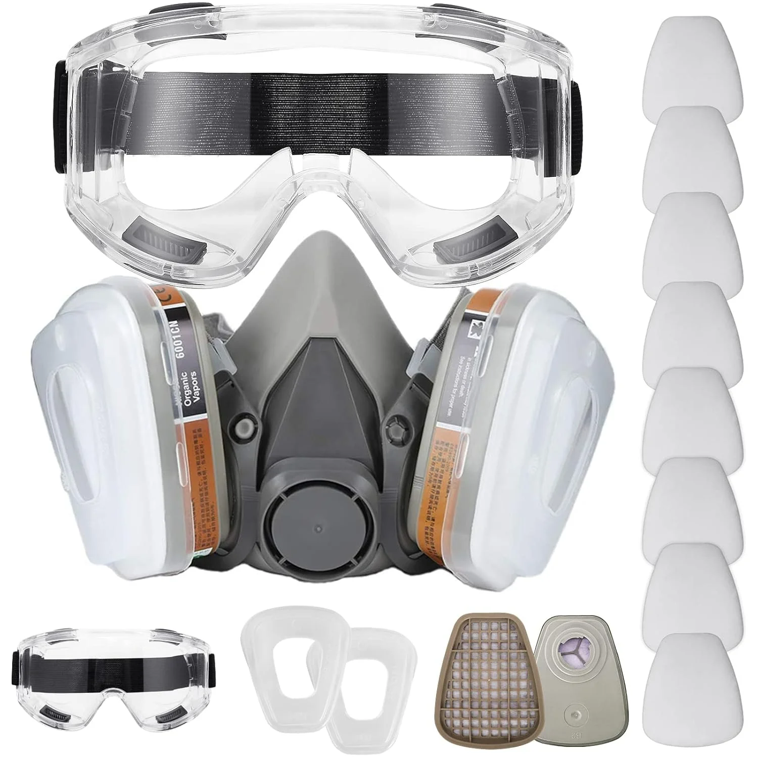 Reusable Face Cover Set for Gas, Painting, Dust Protection with Glasses and Filter Cotton - Ideal for DIY Work and Machine Polis
Reusable Face Cover Set for Gas, Painting, Dust Protection with Glasses and Filter Cotton - Ideal for DIY Work and Machine Polis