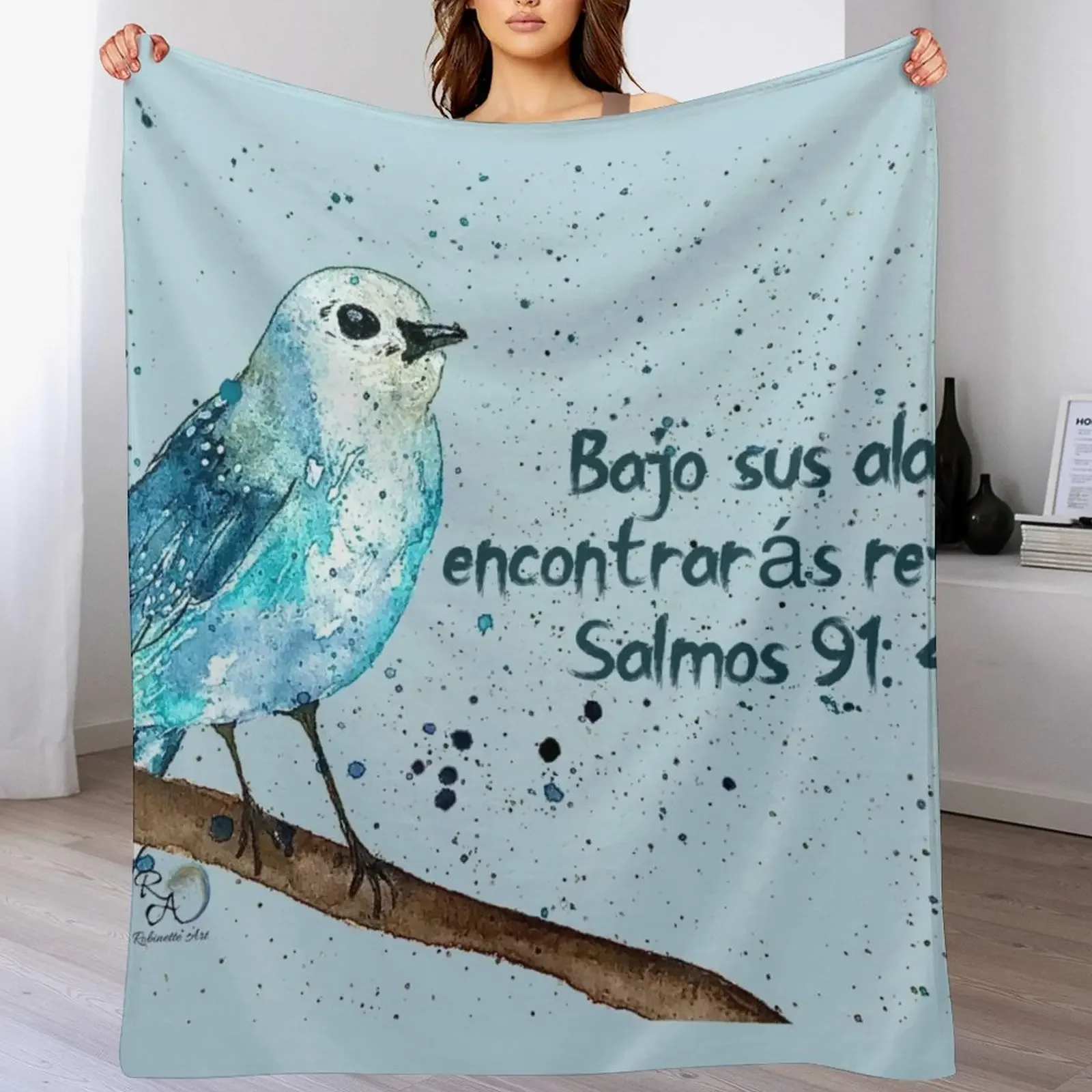 Spanish Under His Wings You Will Find Refuge Original Watercolor Art Throw Blanket Decorative Beds warm winter Blankets
Spanish Under His Wings You Will Find Refuge Original Watercolor Art Throw Blanket Decorative Beds warm winter Blankets