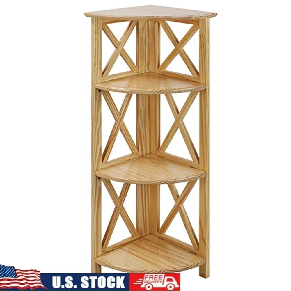 Corner Folding Bookcase with 4 Shelves Easy Assembly Natural Wood Storage Display Unit Kids Living Room Decor 
Corner Folding Bookcase with 4 Shelves Easy Assembly Natural Wood Storage Display Unit Kids Living Room Decor