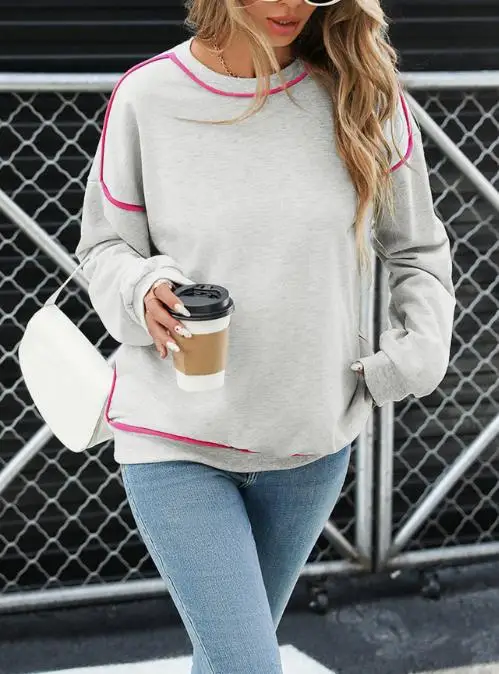 Women's Hoodie Spring Autumn New Fashion Y2K Casual Trend Style Color Blocked Line Splicing Round Neck Loose Long Sleeved Top
Women's Hoodie Spring Autumn New Fashion Y2K Casual Trend Style Color Blocked Line Splicing Round Neck Loose Long Sleeved Top