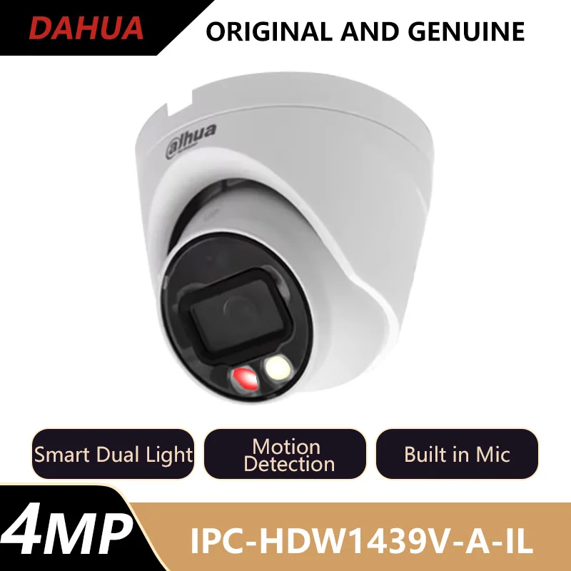 Dahua 4MP Full Color IP Camera Built in Mic Motion Detection Smart Dual Light Security Camera Smart Home IPC-HDW1439V-A-IL
Dahua 4MP Full Color IP Camera Built in Mic Motion Detection Smart Dual Light Security Camera Smart Home IPC-HDW1439V-A-IL