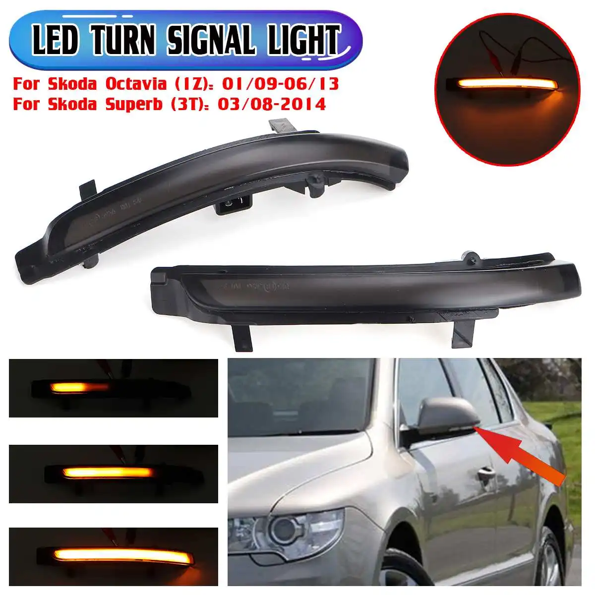 2x Dynamic LED Side Reaview Mirror Indicator Light Turn Signal Light Lamp For Skoda Octavia 1Z 2009-2013 For SUPERB 3T 2008-2014
2x Dynamic LED Side Reaview Mirror Indicator Light Turn Signal Light Lamp For Skoda Octavia 1Z 2009-2013 For SUPERB 3T 2008-2014