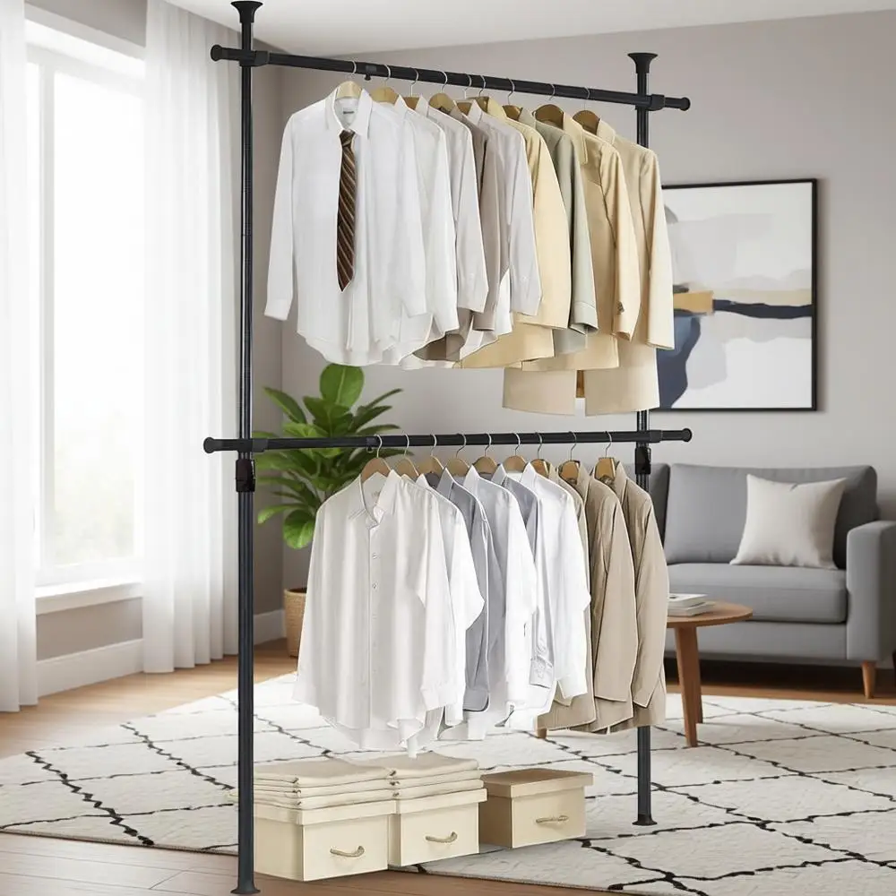 Adjustable Heavy-Duty Metal Garment Rack - One-Touch or Easy Assembly, Holds 352 LBS, Adjustable Width & Height
Adjustable Heavy-Duty Metal Garment Rack - One-Touch or Easy Assembly, Holds 352 LBS, Adjustable Width & Height