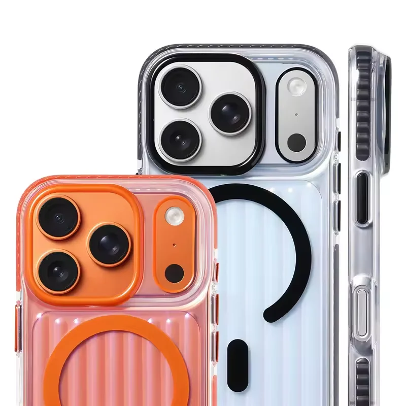 for Magsafe Transparent Corrugated Magnetic Phone Case For iPhone 17 17Pro 17 Pro Max Wireless Charging Shockproof Clear Cover
for Magsafe Transparent Corrugated Magnetic Phone Case For iPhone 17 17Pro 17 Pro Max Wireless Charging Shockproof Clear Cover