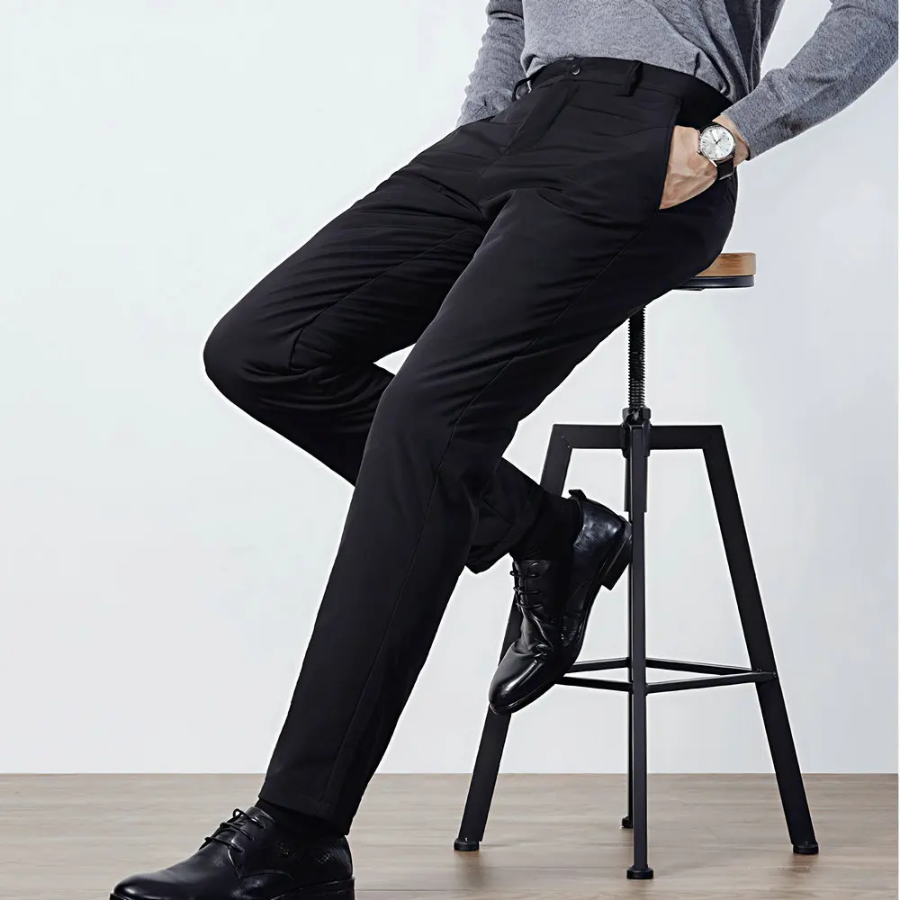 Зимние мужские брюки премиум-класса на белом утином пуху, черные легкие термостойкие базовые прямые брюки, устойчивое к морщинам нижнее белье для бизнеса
Зимние мужские брюки премиум-класса на белом утином пуху, черные легкие термостойкие базовые прямые брюки, устойчивое к морщинам нижнее белье для бизнеса