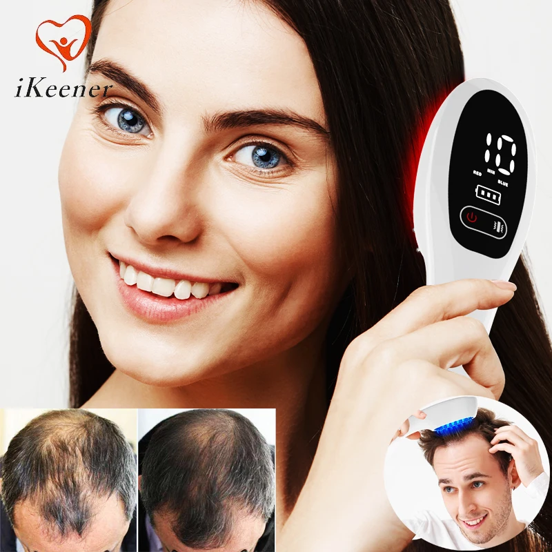 New Hair Growth Comb 650NM Red Light 465NM Blue Light Electric Massage Comb for Women Anti Loss Hair Care Treatment
New Hair Growth Comb 650NM Red Light 465NM Blue Light Electric Massage Comb for Women Anti Loss Hair Care Treatment