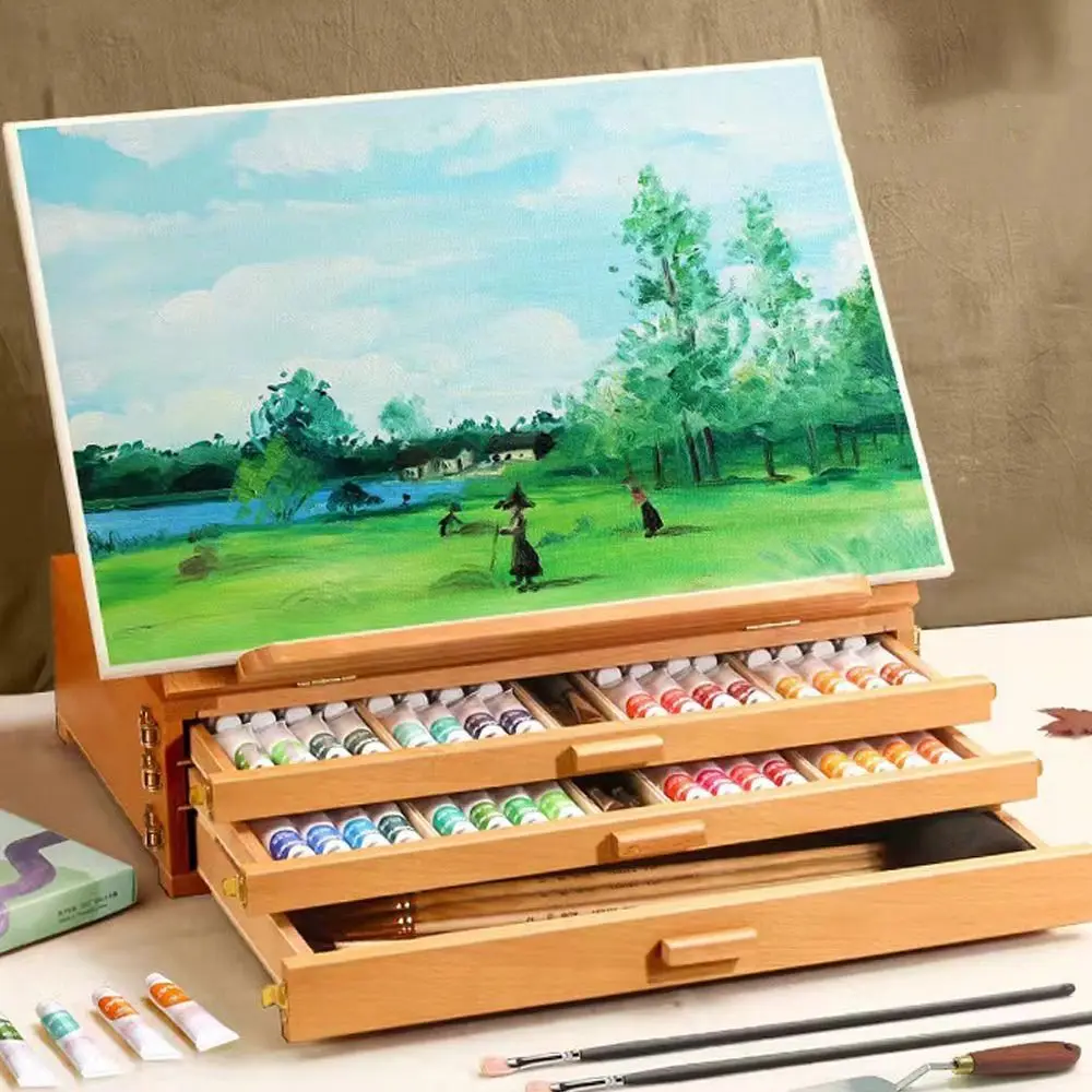 Adjustable Beech Wooden Table Easel Multifunction Professional Art Painting Easel Box Folding Oil Paint Sketch Drawer Box
Adjustable Beech Wooden Table Easel Multifunction Professional Art Painting Easel Box Folding Oil Paint Sketch Drawer Box