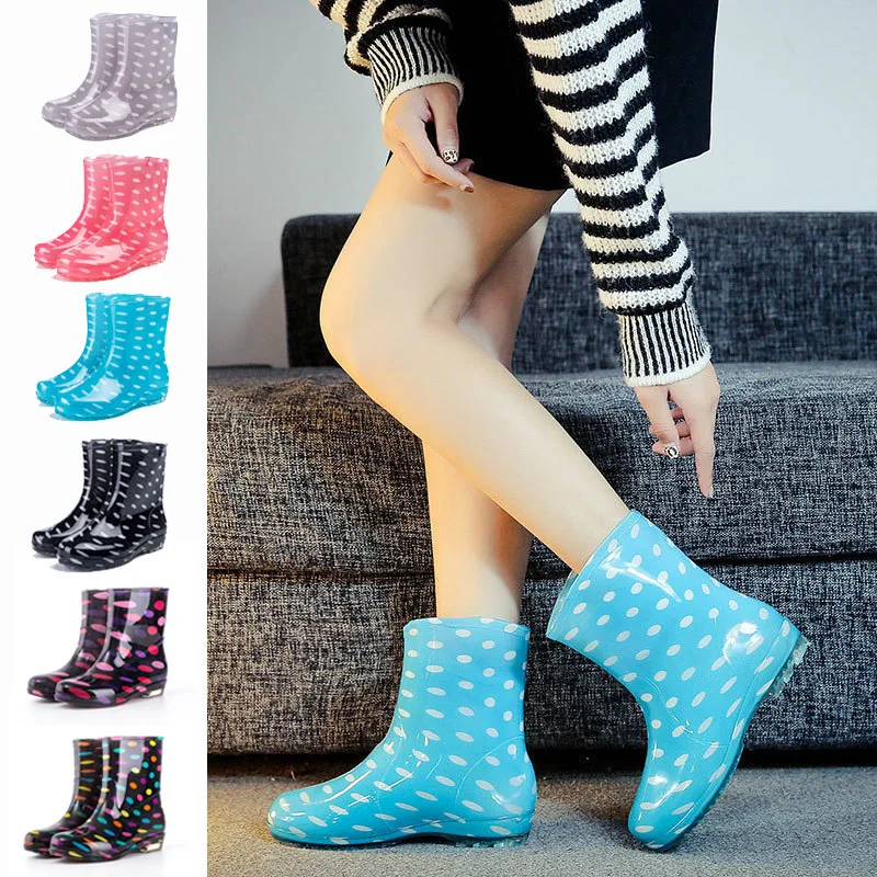 Fashionable Polka Dot Waterproof Rain Boots Women's Mid-Calf Versatile Student Construction Site Rain Boot Covers Spring Autumn
Fashionable Polka Dot Waterproof Rain Boots Women's Mid-Calf Versatile Student Construction Site Rain Boot Covers Spring Autumn