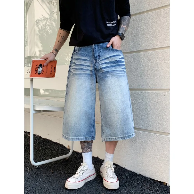 Man Pants High Waist Relaxed Wide Leg Denim Jeans Vintage Loose Fit Straight Casual 7 Point Pants for Men
Man Pants High Waist Relaxed Wide Leg Denim Jeans Vintage Loose Fit Straight Casual 7 Point Pants for Men
