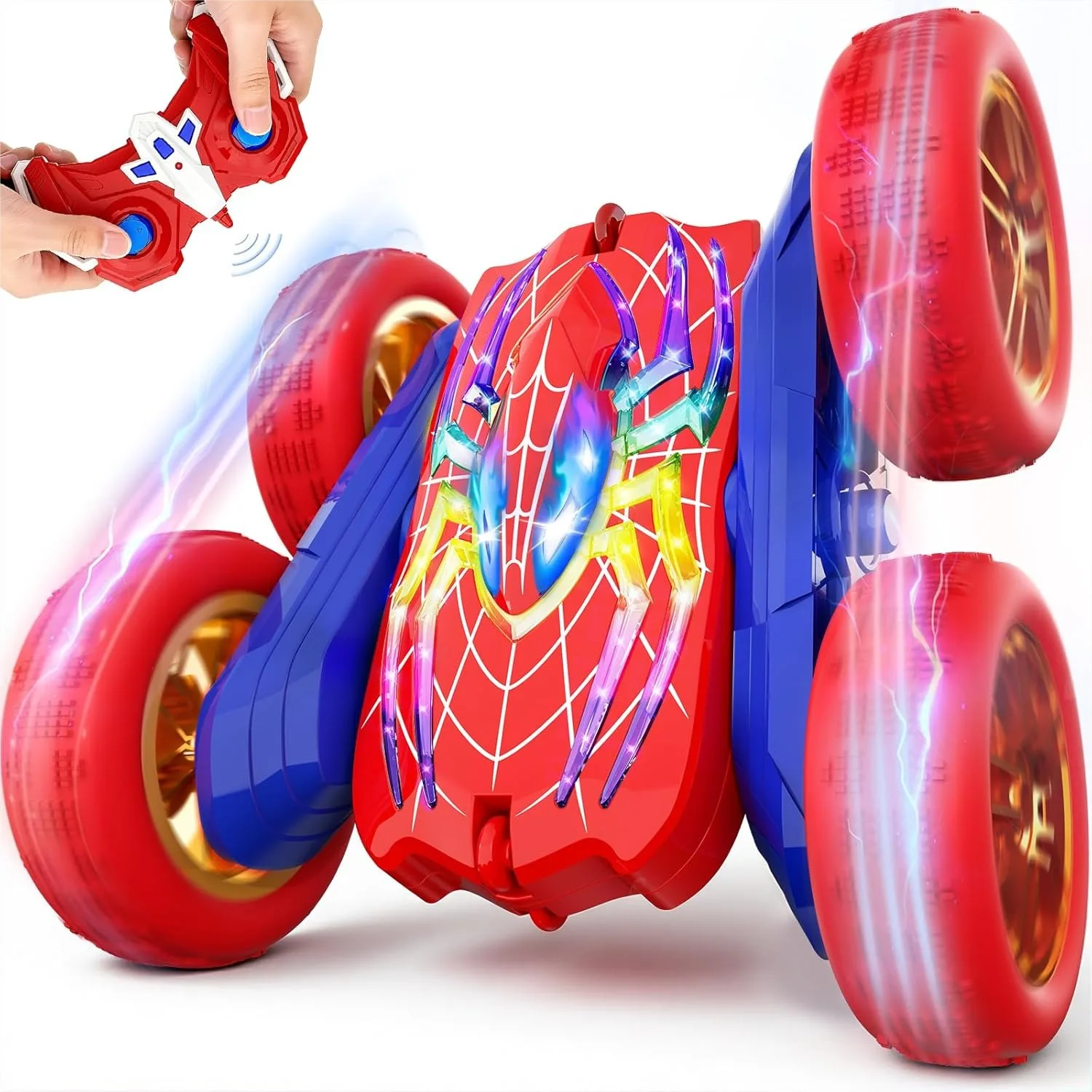 360° Flip RC Stunt Car with Glowing Eyes, 2.4GHz Drift & 4WD Double-Sided Race Car for Boys 3-12
360° Flip RC Stunt Car with Glowing Eyes, 2.4GHz Drift & 4WD Double-Sided Race Car for Boys 3-12