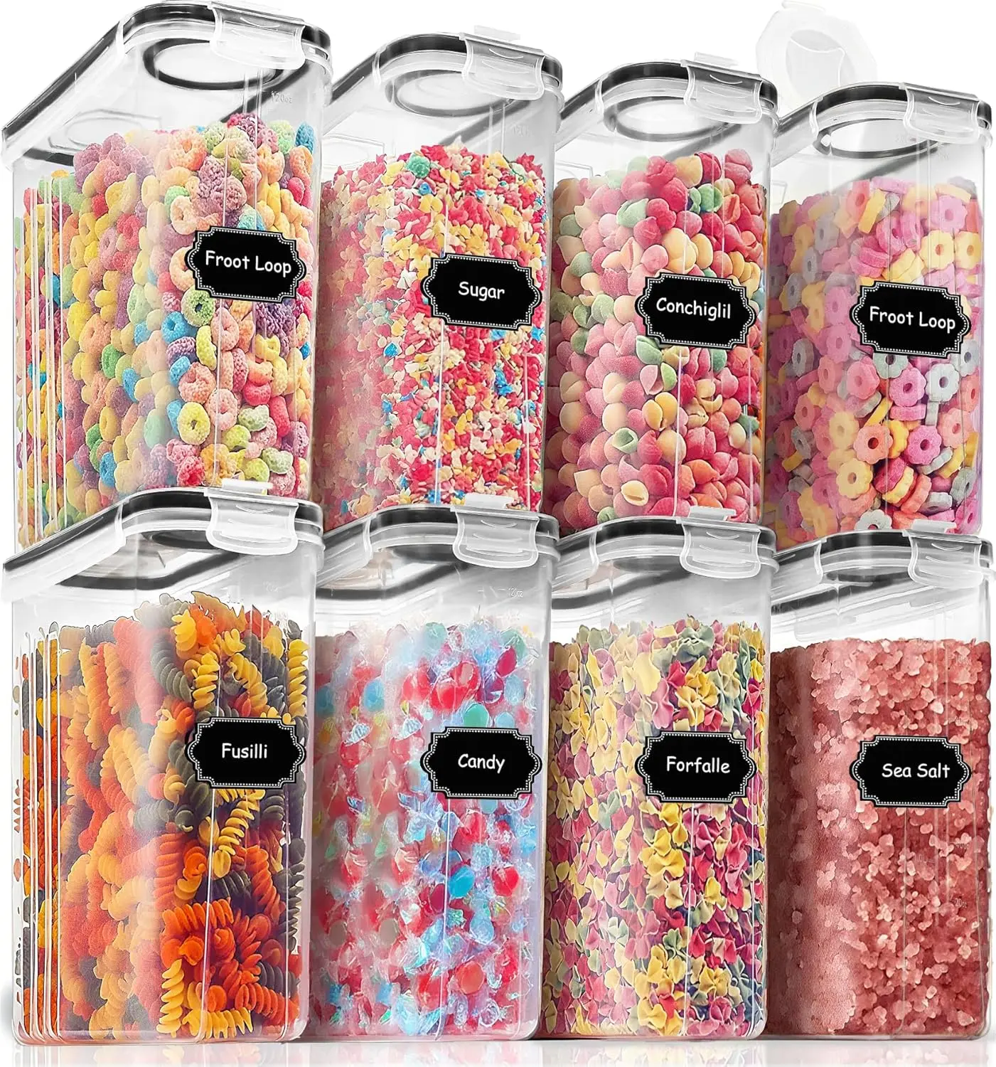 8-Piece Airtight Food Storage Containers Set with Lids, 4L Capacity, Includes Labels and Marker for Kitchen Pantry Organization
8-Piece Airtight Food Storage Containers Set with Lids, 4L Capacity, Includes Labels and Marker for Kitchen Pantry Organization