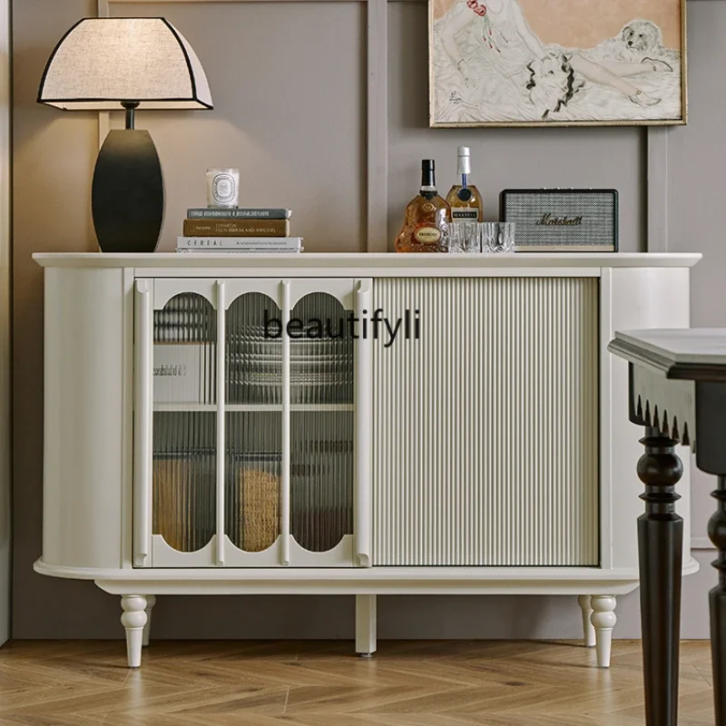 French cream solid wood dining side low side cabinet retro living room American storage dining room wine cabinet bookcase
French cream solid wood dining side low side cabinet retro living room American storage dining room wine cabinet bookcase