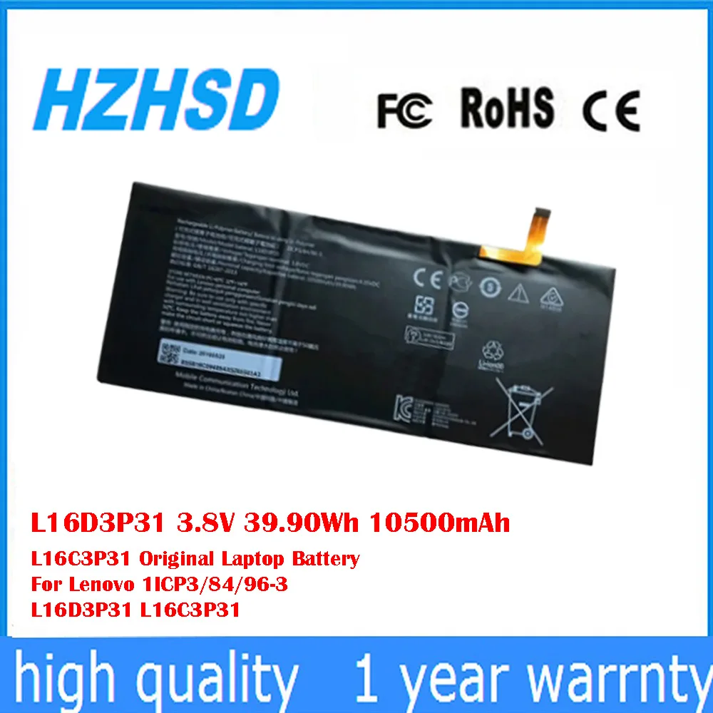 L16D3P31 3.8V 39.90Wh 10500mAh L16C3P31 Original Laptop Battery For Lenovo 1ICP3/84/96-3 L16D3P31 L16C3P31
L16D3P31 3.8V 39.90Wh 10500mAh L16C3P31 Original Laptop Battery For Lenovo 1ICP3/84/96-3 L16D3P31 L16C3P31