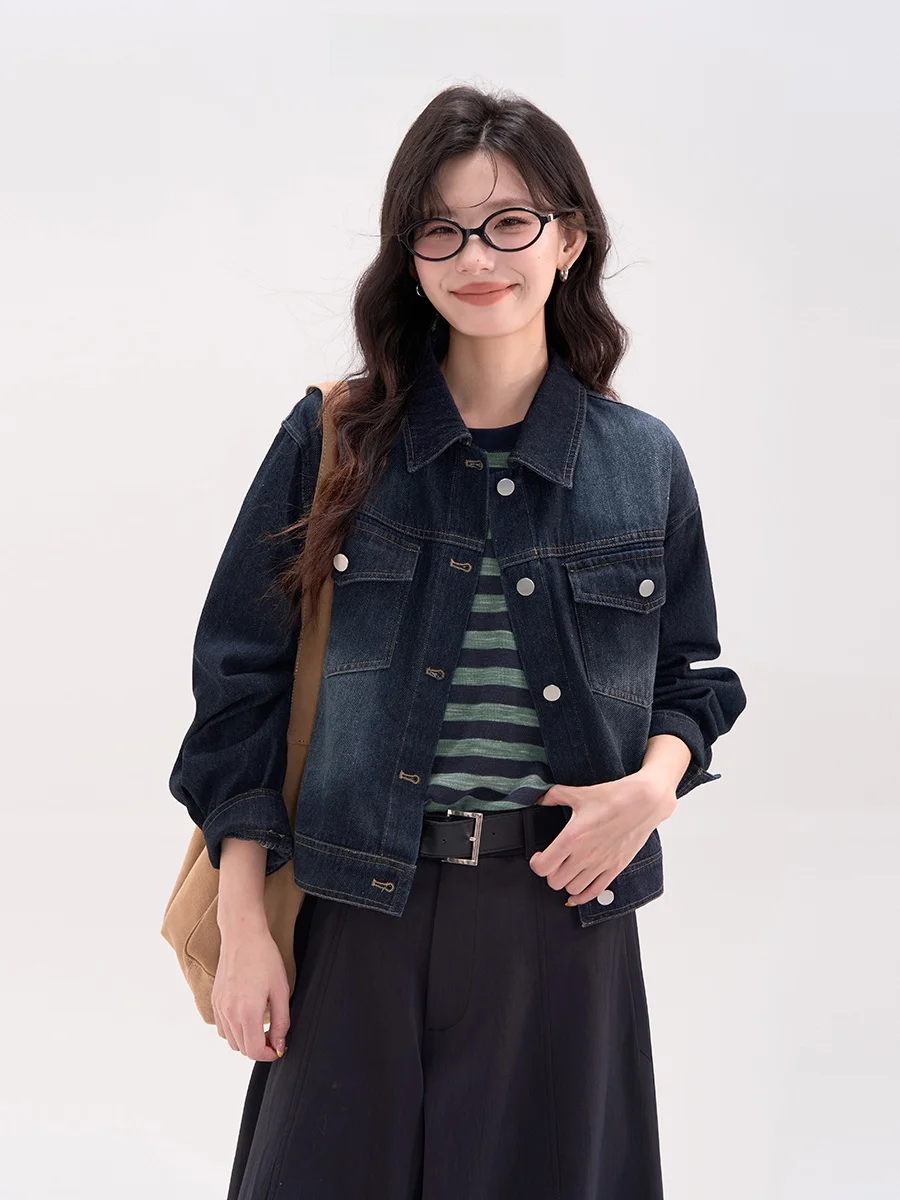 Deep Blue Denim Jaet ort Sle Women's Outerwear Cotton Material Collar Button Closure Commute Sle Autumn Coat
Deep Blue Denim Jaet ort Sle Women's Outerwear Cotton Material Collar Button Closure Commute Sle Autumn Coat