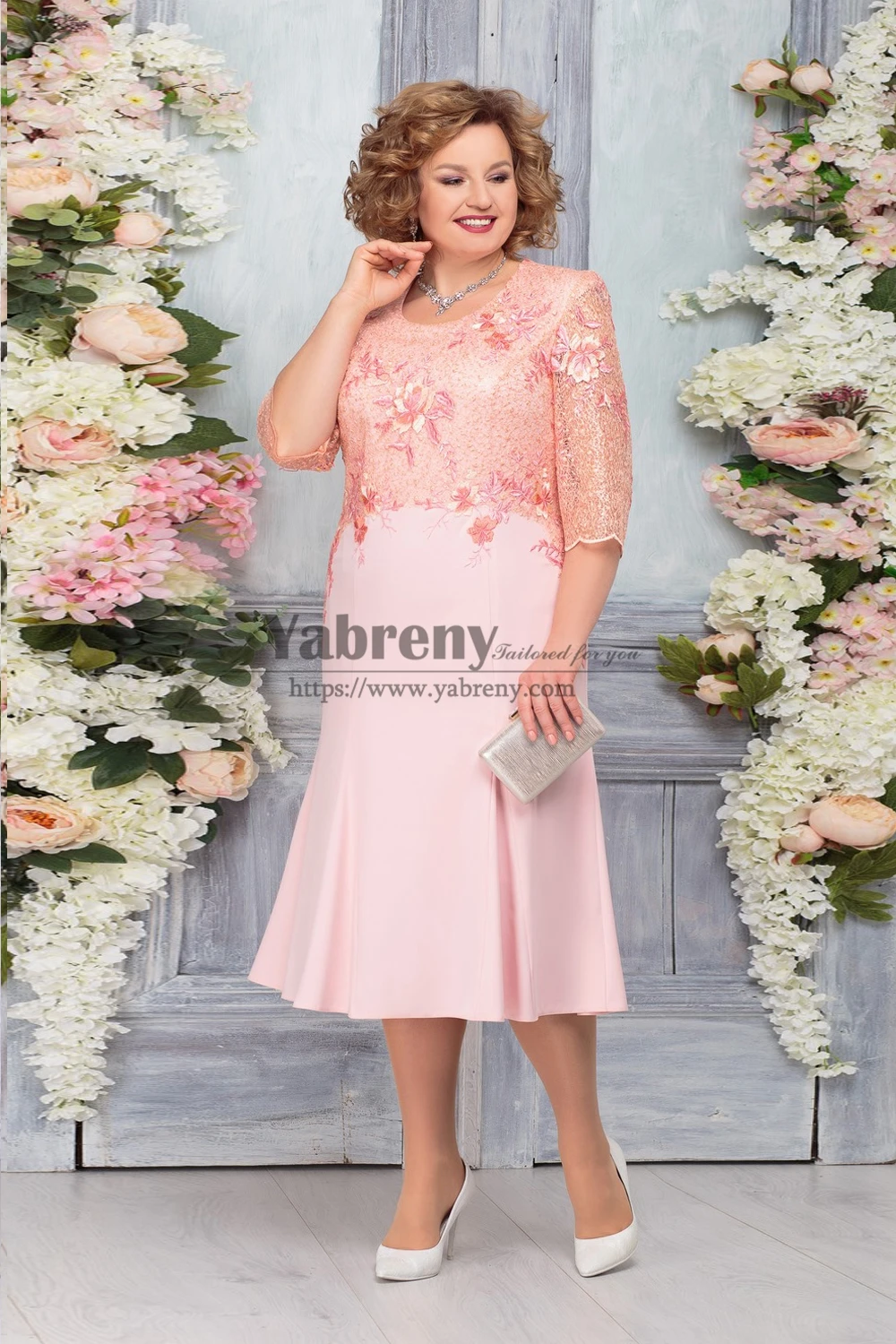 Plus size Pink Half Sleeves Mother of The Bride Dresses women's dress for wedding guest
Plus size Pink Half Sleeves Mother of The Bride Dresses women's dress for wedding guest