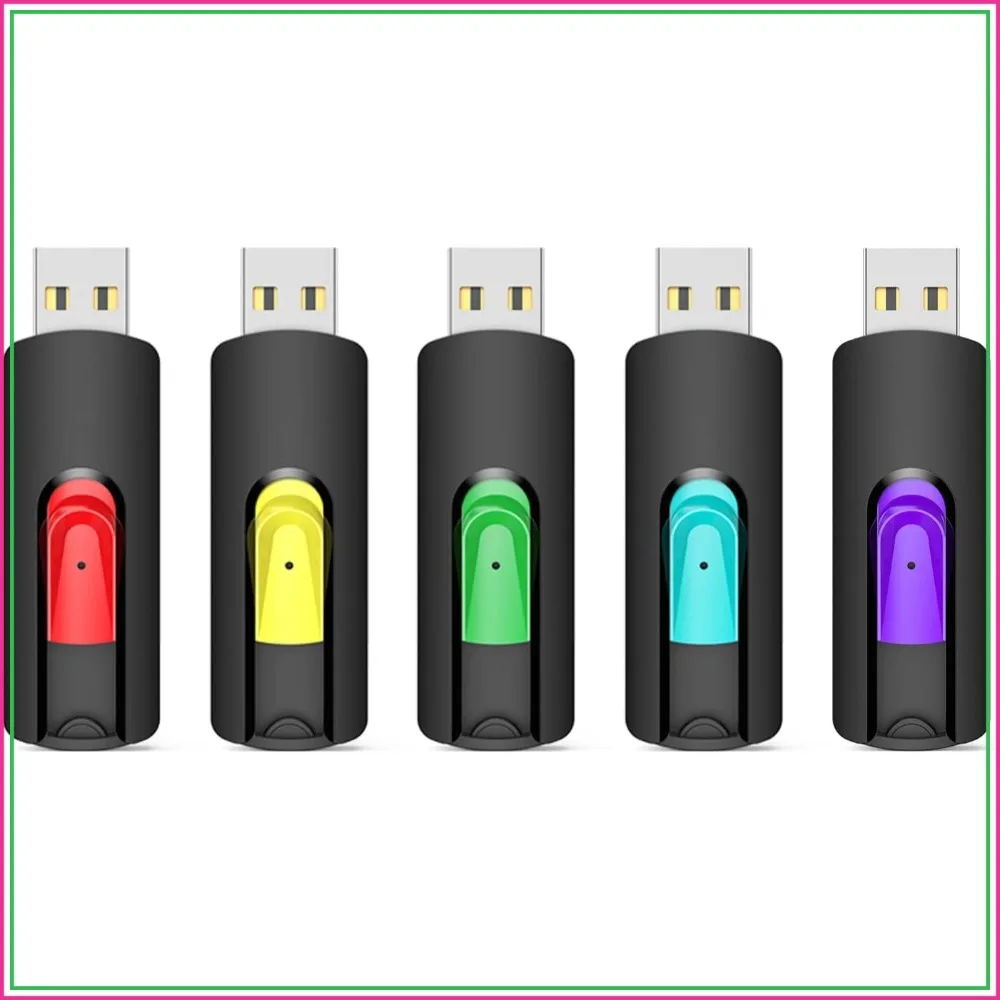 128GB USB Flash Drive 5 Pack - USB 2.0 Thumb Drives, Retractable Design, Red Green Cyan Yellow Purple
128GB USB Flash Drive 5 Pack - USB 2.0 Thumb Drives, Retractable Design, Red Green Cyan Yellow Purple