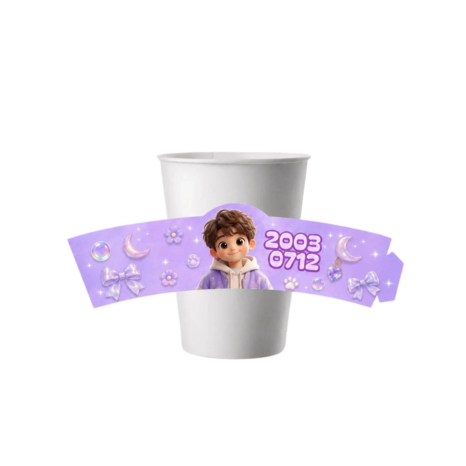 Hot Sale Customized Paper Semicircle Cupsleeve One Cut Line Logo Kpop Idol Anime Character Birthday Gifts
Hot Sale Customized Paper Semicircle Cupsleeve One Cut Line Logo Kpop Idol Anime Character Birthday Gifts