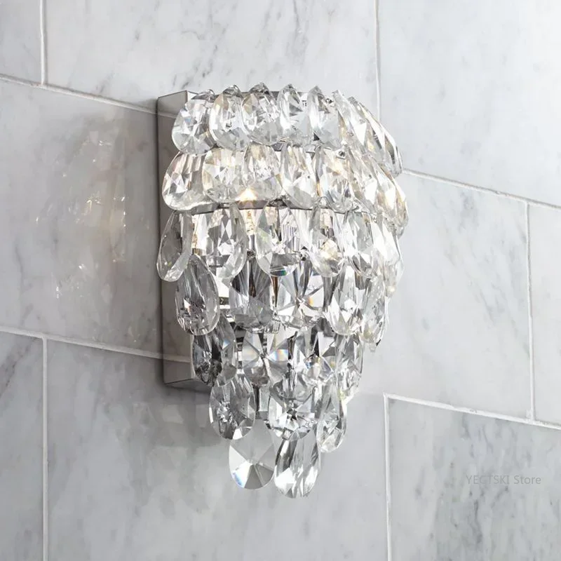 GHEUVNJ Water droplet crystal wall lamp, simple and modern living room, bedroom, bedside, bathroom
GHEUVNJ Water droplet crystal wall lamp, simple and modern living room, bedroom, bedside, bathroom