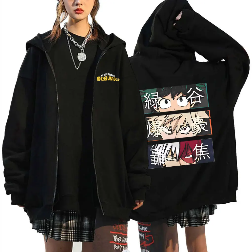 Anime My Hero Academia Zipper Hoodie Todoroki Shoto Bakugou Katsuki Midoriya Izuku Eyes Zip Up Jacket Men's Oversized Hoodies
Anime My Hero Academia Zipper Hoodie Todoroki Shoto Bakugou Katsuki Midoriya Izuku Eyes Zip Up Jacket Men's Oversized Hoodies