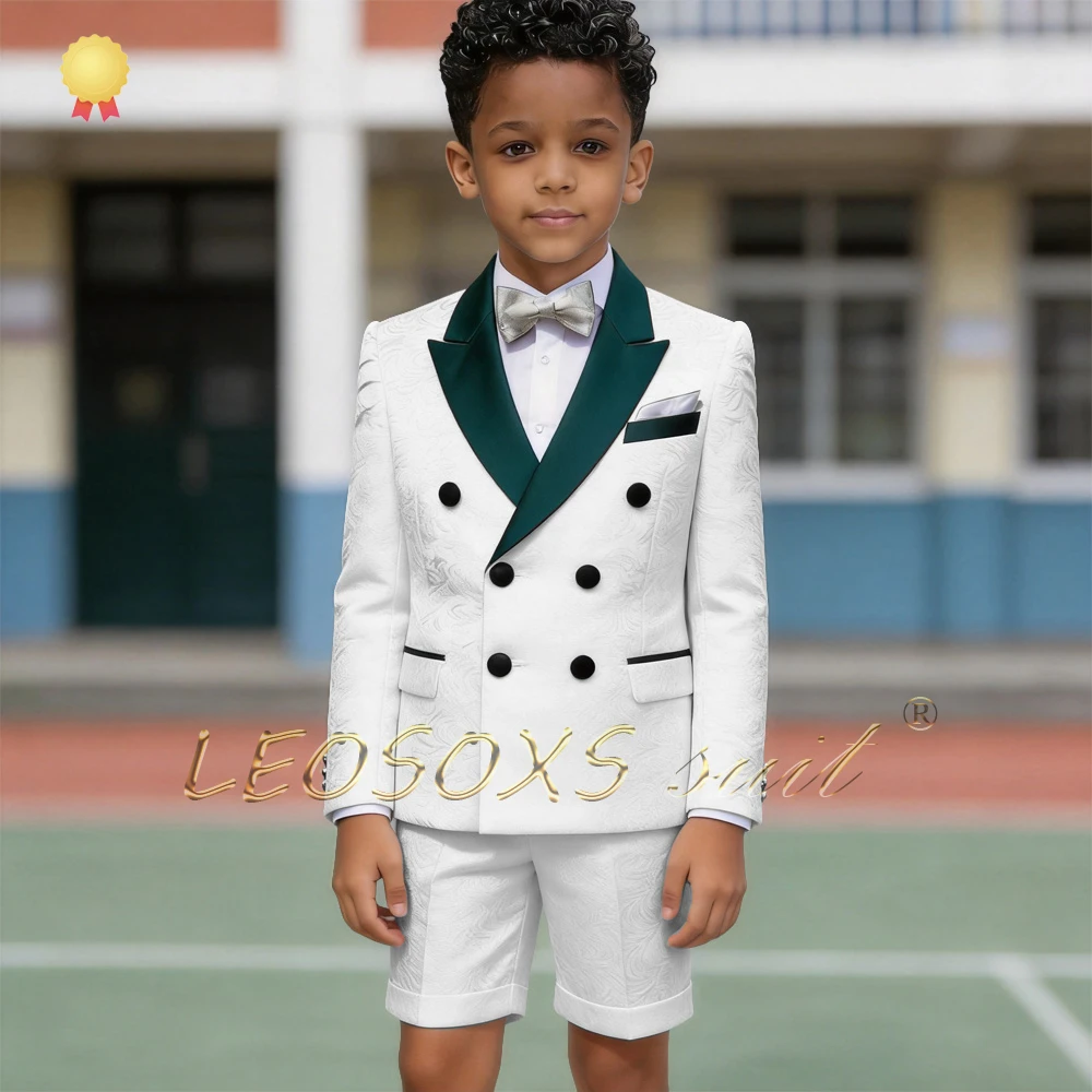 Boys' 2-Piece Formal Jacquard Tuxedo Suit, Double Breasted Blazer & Tailored Shorts for Evening Galas & Banquet Events
Boys' 2-Piece Formal Jacquard Tuxedo Suit, Double Breasted Blazer & Tailored Shorts for Evening Galas & Banquet Events