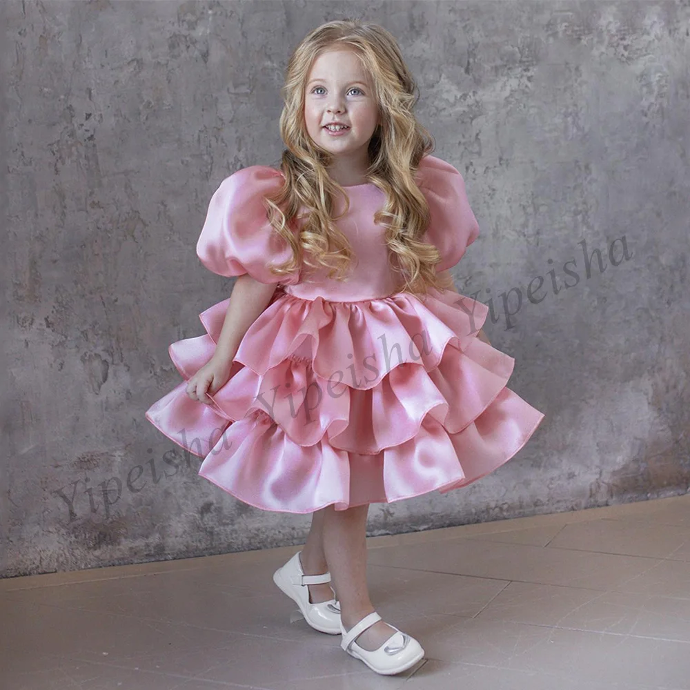 Cute Tutu Flower Girl Dress Short Princess Sleeves Round Neck Ruffles Oragnza Birthday Party Gown Pretty Communion Dresses
Cute Tutu Flower Girl Dress Short Princess Sleeves Round Neck Ruffles Oragnza Birthday Party Gown Pretty Communion Dresses