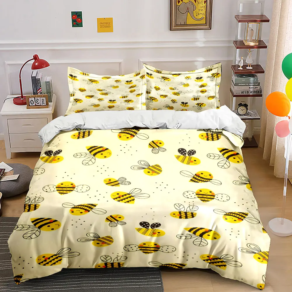 3Pcs Kawaii Nursery Bedding Set, Adorable Hand-Drawn Bee Pattern Print Duvet Cover, Sweet and Cheerful Vibe
3Pcs Kawaii Nursery Bedding Set, Adorable Hand-Drawn Bee Pattern Print Duvet Cover, Sweet and Cheerful Vibe