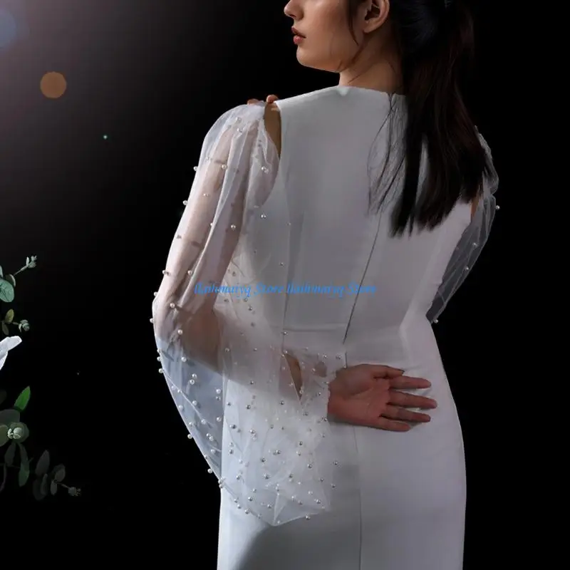 573B Delicate Pearls Bridal Arm Cover Tulle Arm Sleeves for Wedding Bride Comfortable White Pearls Accessories Ceremony Wear
573B Delicate Pearls Bridal Arm Cover Tulle Arm Sleeves for Wedding Bride Comfortable White Pearls Accessories Ceremony Wear