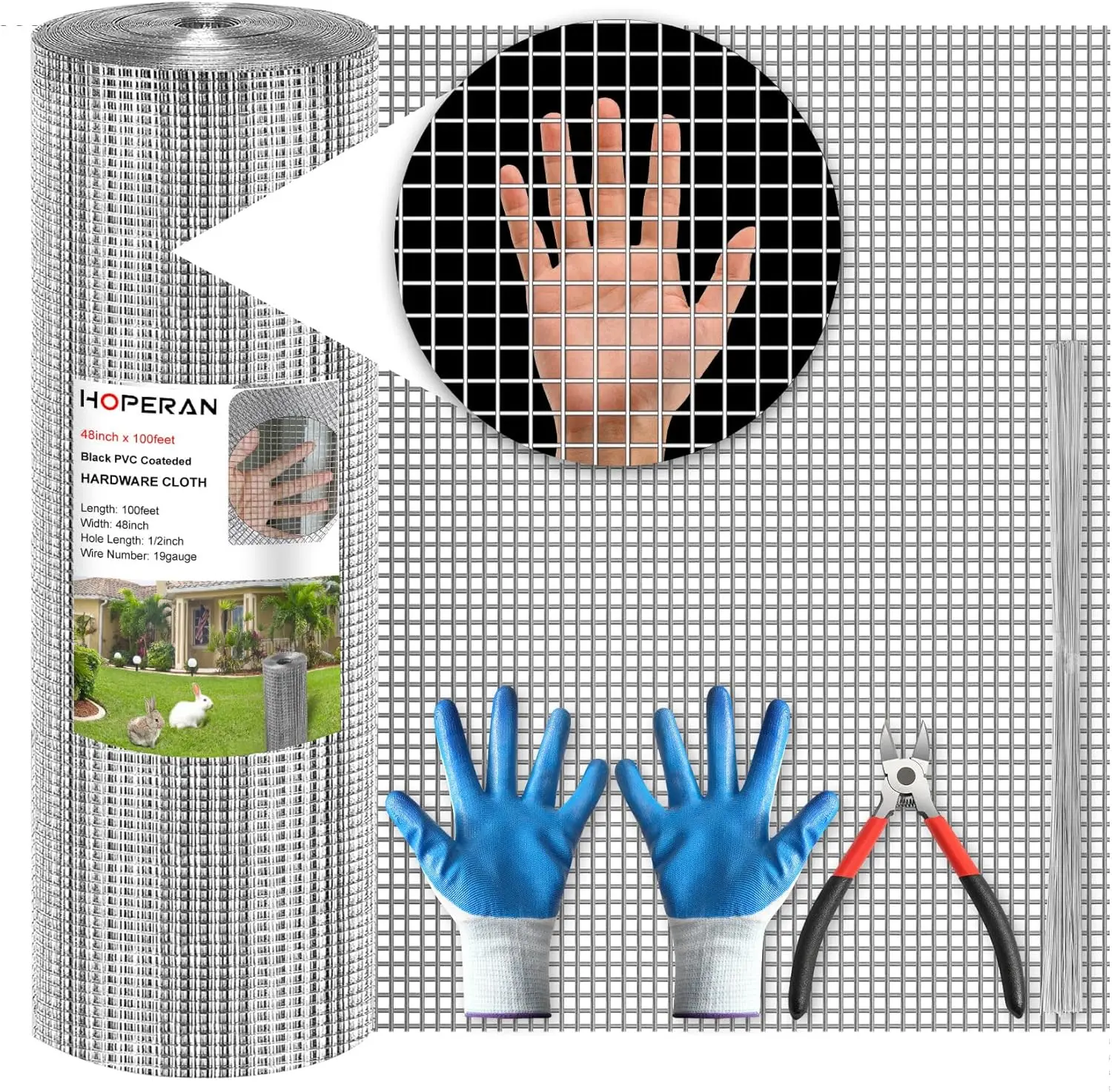 HOPERAN Hardware Cloth 1/2 Inch 48 x 100 ft - 19 Gauge Chicken Wire Fencing Mesh, Hot Dipped Galvanized After Welding, Wire Fenc
HOPERAN Hardware Cloth 1/2 Inch 48 x 100 ft - 19 Gauge Chicken Wire Fencing Mesh, Hot Dipped Galvanized After Welding, Wire Fenc