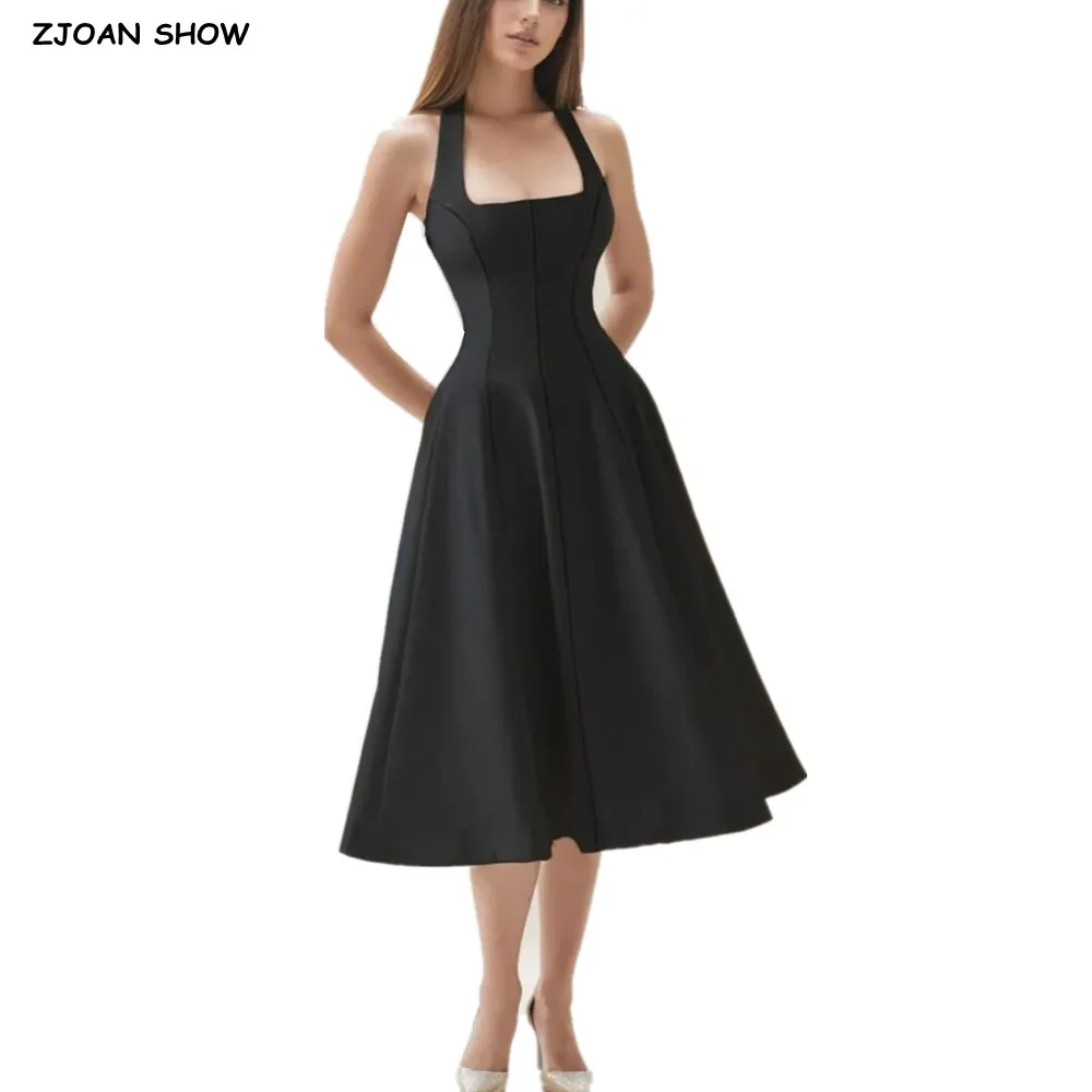 Sexy Tie Bow Halter Collar Sling Long Dress Women Spliced Hollow Out Hole Line Slim Waist Ball Gown Backless Dresses Party Robe
Sexy Tie Bow Halter Collar Sling Long Dress Women Spliced Hollow Out Hole Line Slim Waist Ball Gown Backless Dresses Party Robe
