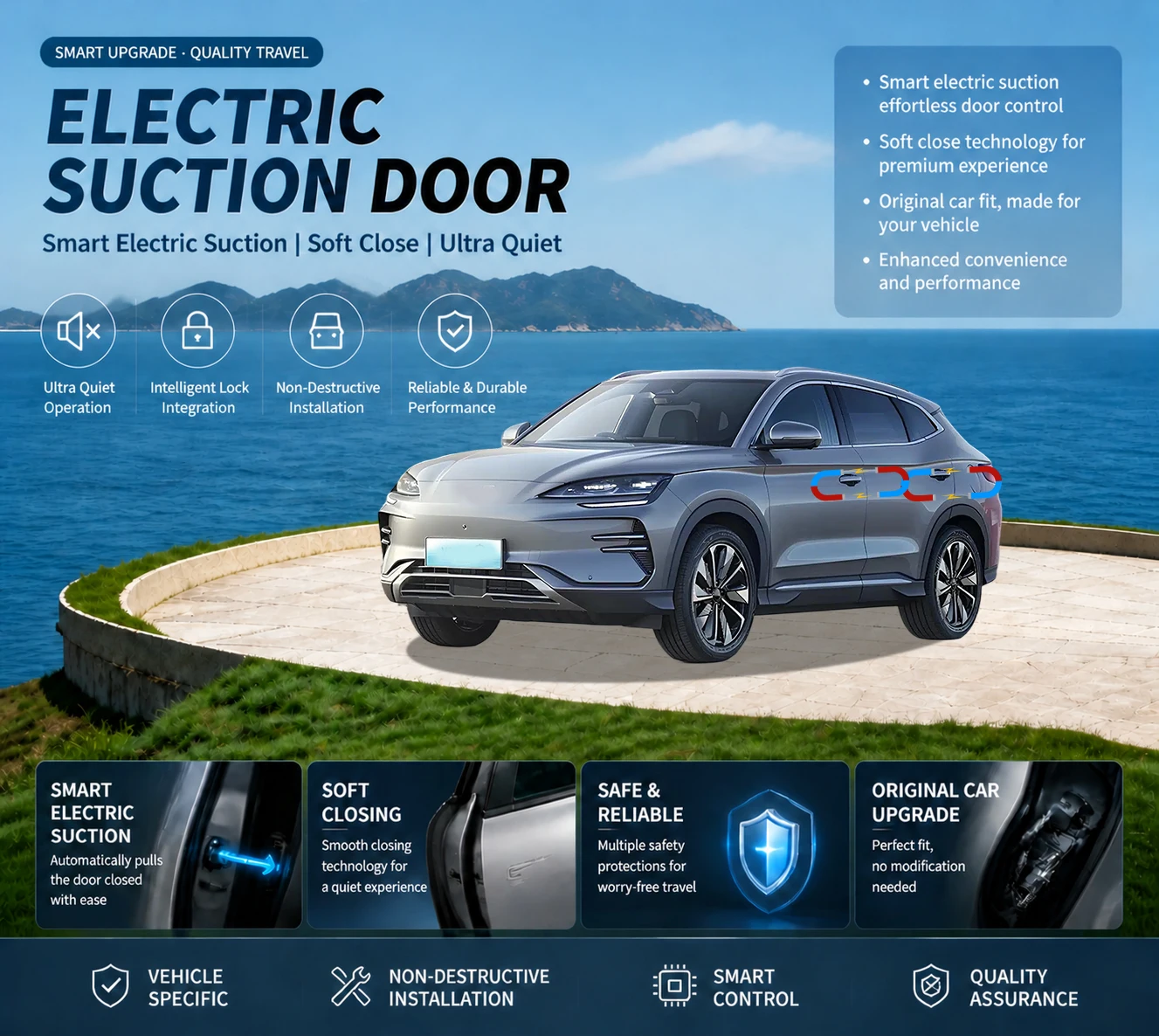 Car Specific Auto Suction Soft Close Door Modification Parts & Accessories For BYD Song Plus EV Seal U Sealion 6 2021-present
Car Specific Auto Suction Soft Close Door Modification Parts & Accessories For BYD Song Plus EV Seal U Sealion 6 2021-present