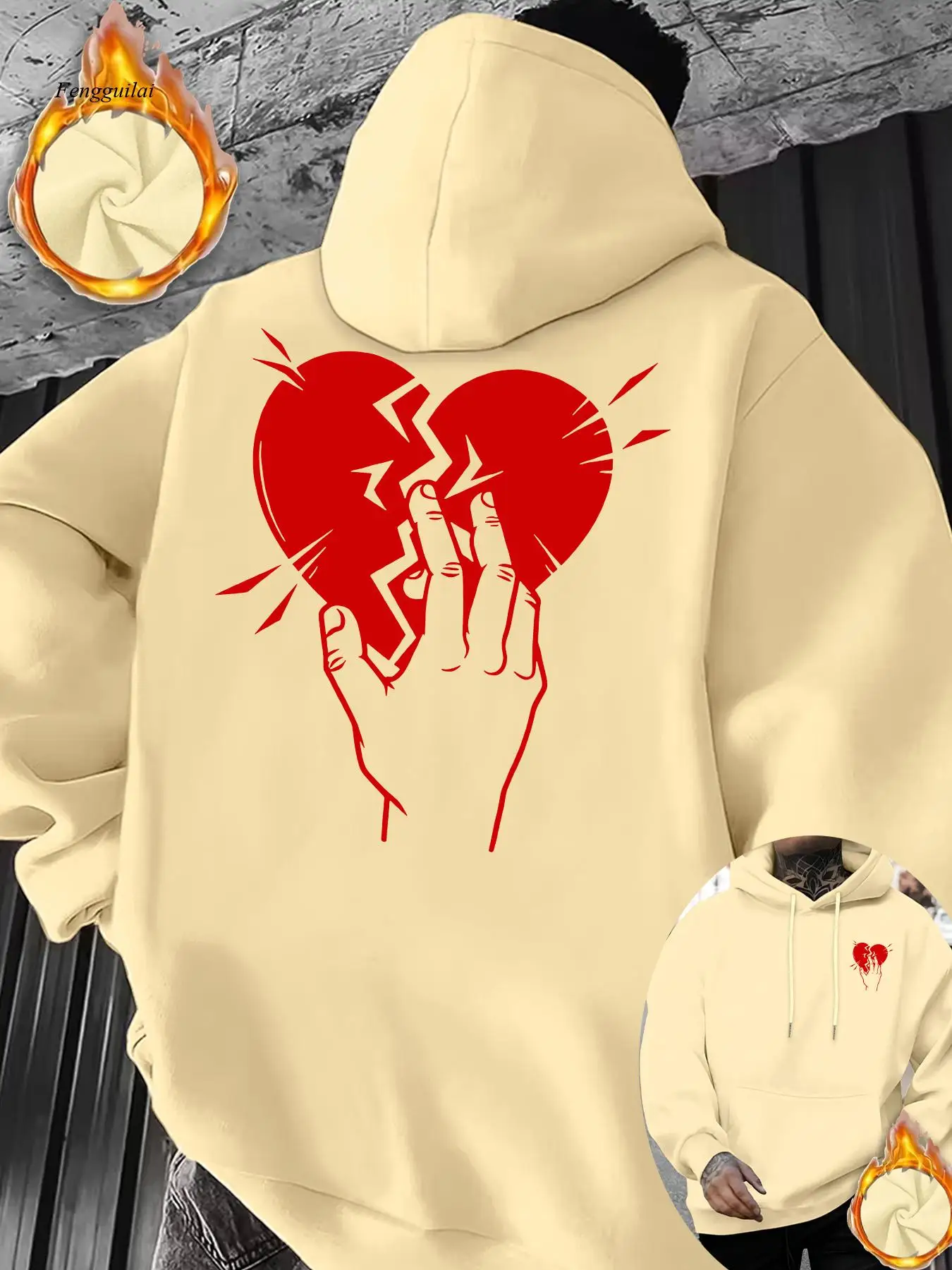 Осенне-зимняя толстая удобная толстовка с капюшоном и длинными рукавами | Принт разбитого сердца спереди и сзади
Осенне-зимняя толстая удобная толстовка с капюшоном и длинными рукавами | Принт разбитого сердца спереди и сзади