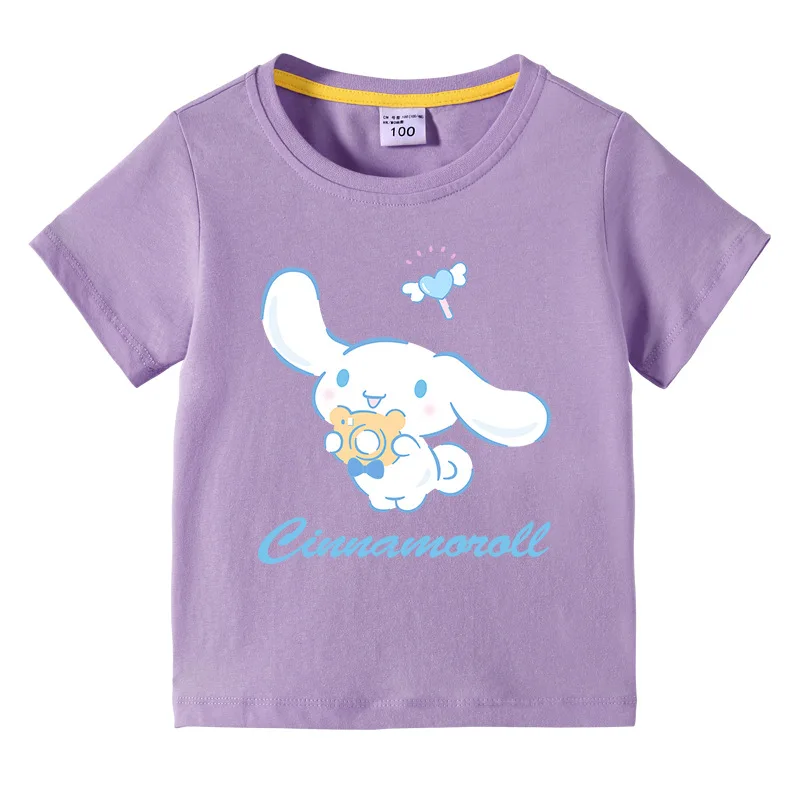 Новинка 2023, милая детская летняя футболка Sanrio Cinnamoroll с коротким рукавом для мальчиков и девочек, Детская футболка с коротким рукавом, топ из хлопка
Новинка 2023, милая детская летняя футболка Sanrio Cinnamoroll с коротким рукавом для мальчиков и девочек, Детская футболка с коротким рукавом, топ из хлопка