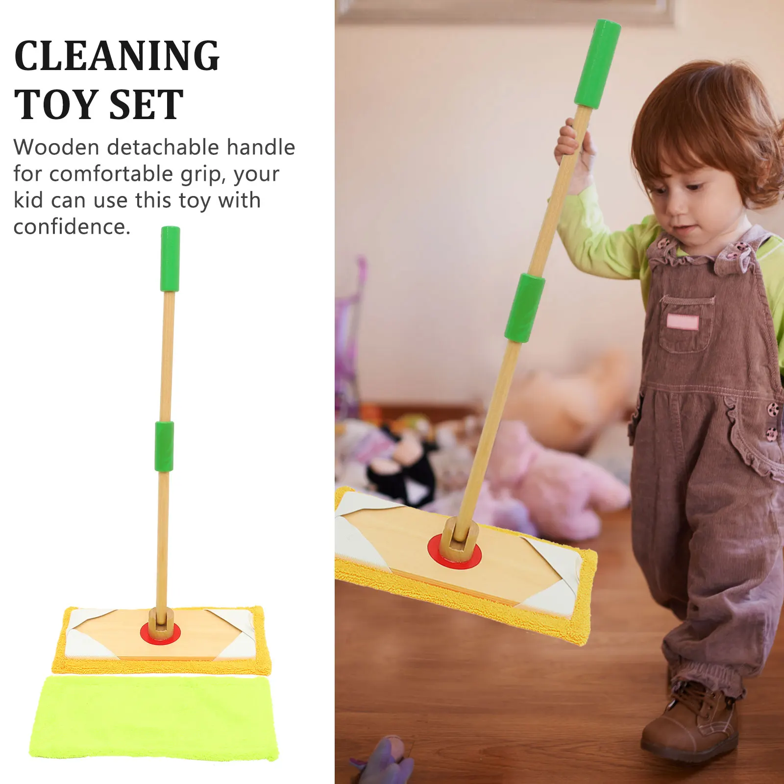 1 set Wooden Tool Set for Kids Detachable Handle Smooth Toddler Educational Play Mop Toy Kids Housekeeping Cleaning Set Baby
1 set Wooden Tool Set for Kids Detachable Handle Smooth Toddler Educational Play Mop Toy Kids Housekeeping Cleaning Set Baby
