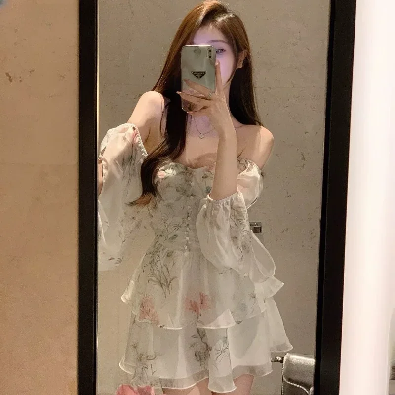 Chiffon Dress for Women Long Sleeve Party French Style Dress Fairycore Floral Ruffles Square Collar New Spring Summer Dress
Chiffon Dress for Women Long Sleeve Party French Style Dress Fairycore Floral Ruffles Square Collar New Spring Summer Dress