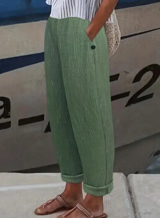 Cotton and Linen Imitation Straight Pocket Casual Pants, Simple and Versatile, Women's Elastic Waist Wide Leg Pants
Cotton and Linen Imitation Straight Pocket Casual Pants, Simple and Versatile, Women's Elastic Waist Wide Leg Pants