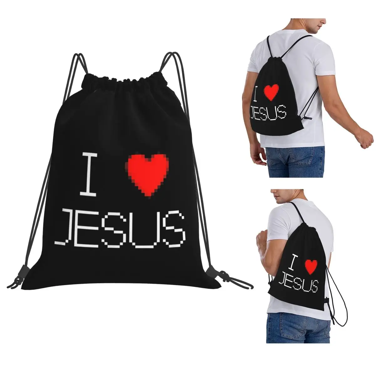 I Love Jesus God Cross Print Backpacks Portable Drawstring Bags Sports Bag Book Bags for Travel School
I Love Jesus God Cross Print Backpacks Portable Drawstring Bags Sports Bag Book Bags for Travel School