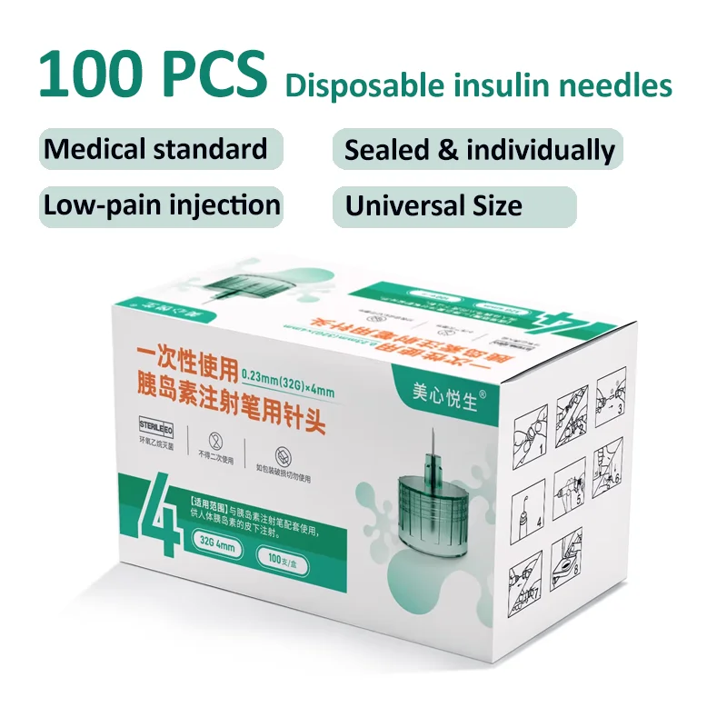 100pcs Low Pain Universal Insulin Pen Needles NovoPen HumaPen Ultra-Thin Fine Gauge Insulin Needles Insulin Injector Diabetes
100pcs Low Pain Universal Insulin Pen Needles NovoPen HumaPen Ultra-Thin Fine Gauge Insulin Needles Insulin Injector Diabetes