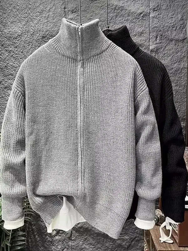 Zipper Closure Slim Fit Knitwear Men's Autumn Winter Versatile Warm Outerwear High Collar f High Ne Cardigan Jaet
Zipper Closure Slim Fit Knitwear Men's Autumn Winter Versatile Warm Outerwear High Collar f High Ne Cardigan Jaet