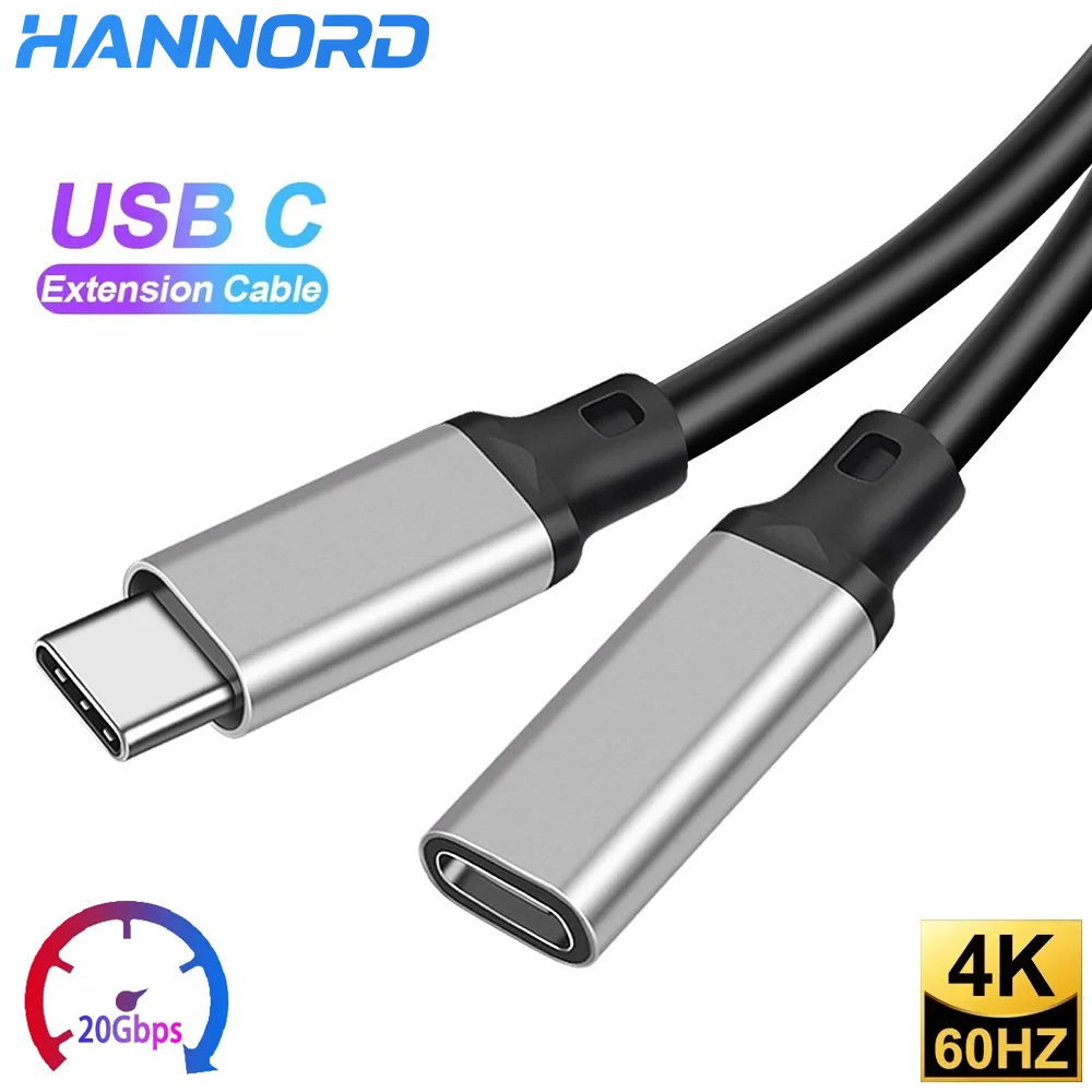 Удлинительный кабель Hannord USB C типа C, USB3.2, 20 Гбит/с, 100 Вт, 5 А, удлинительный кабель типа C Thunderbolt3 для коммутатора MacBook
Удлинительный кабель Hannord USB C типа C, USB3.2, 20 Гбит/с, 100 Вт, 5 А, удлинительный кабель типа C Thunderbolt3 для коммутатора MacBook
