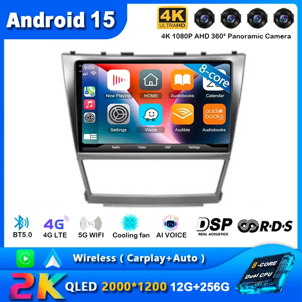 QLED Android 15 для Toyota Camry 40 2006-2011 DSP AGPS Автомобильный радиоприемник Мультимедийный видеоплеер Авторадио Стерео головное устройство WIFI 4G
QLED Android 15 для Toyota Camry 40 2006-2011 DSP AGPS Автомобильный радиоприемник Мультимедийный видеоплеер Авторадио Стерео головное устройство WIFI 4G