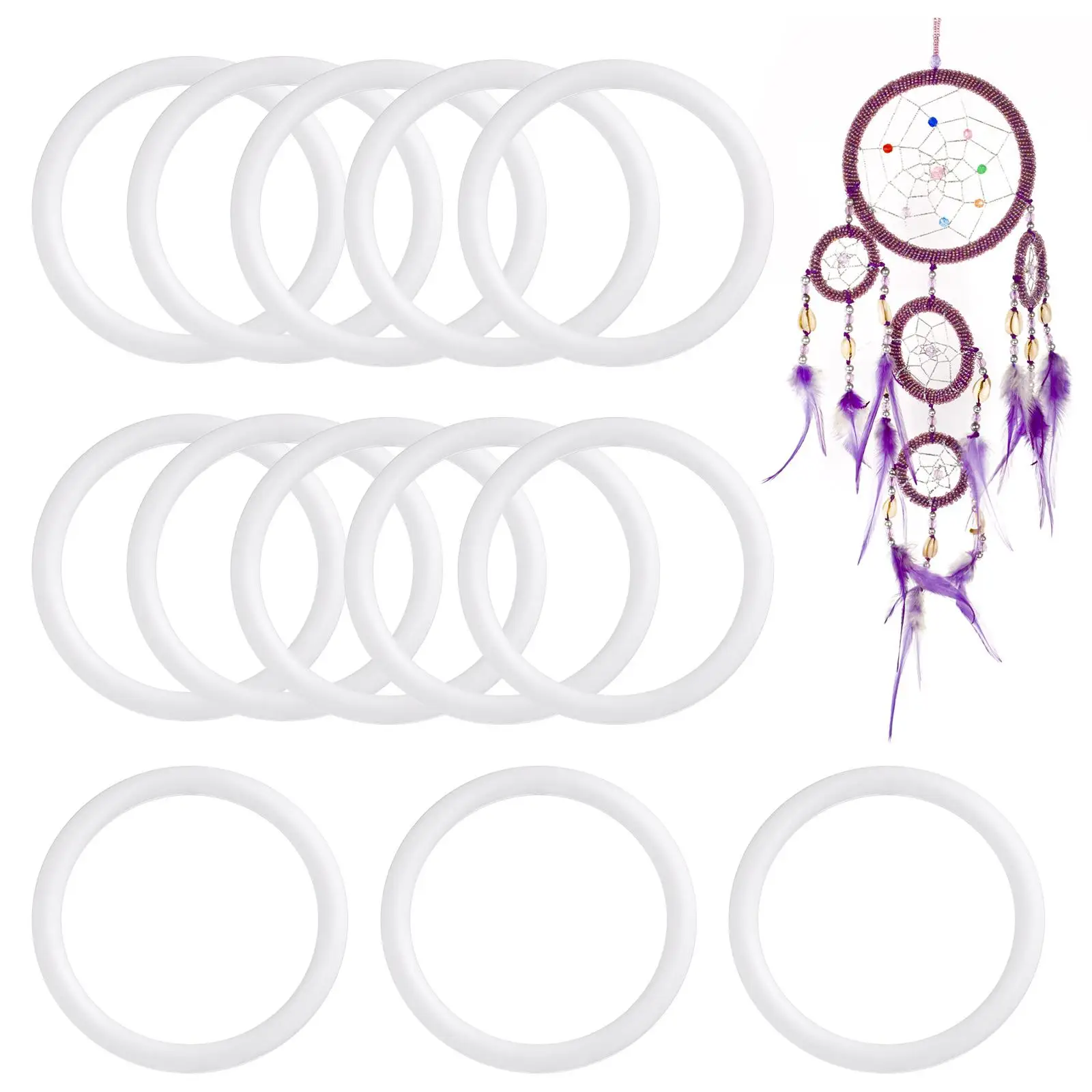30 Pcs Catcher Material White Plastic Rings for DIY Craft Projects Wall Hangings Dreamcatcher Circle Hoops Circle
30 Pcs Catcher Material White Plastic Rings for DIY Craft Projects Wall Hangings Dreamcatcher Circle Hoops Circle