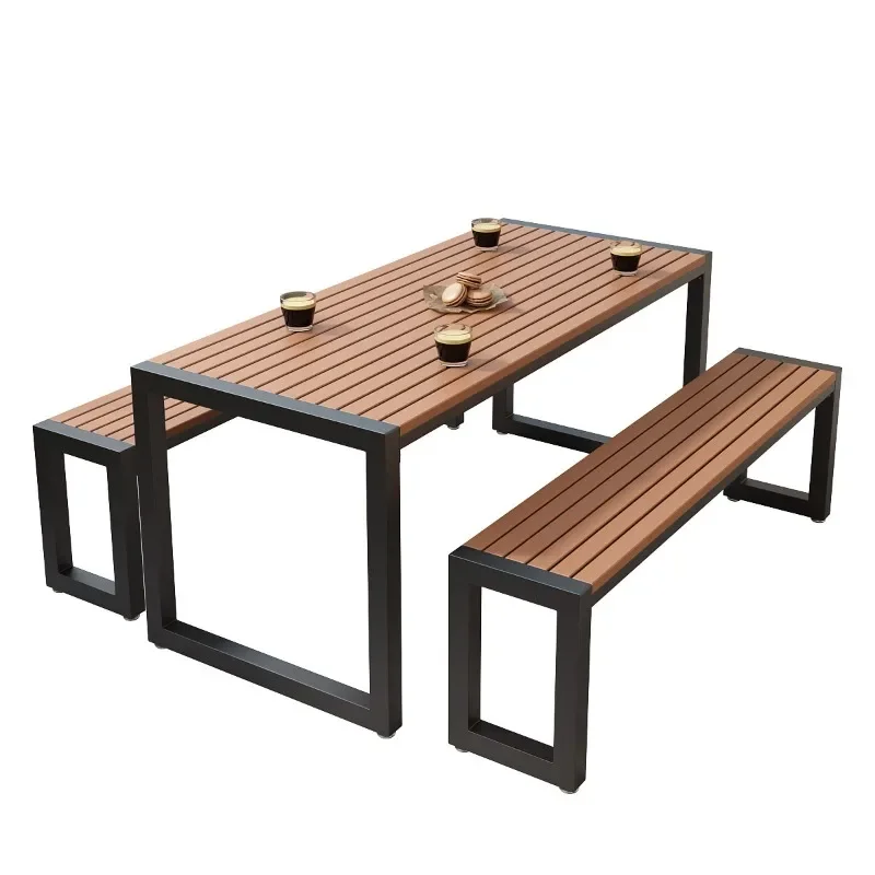 Outdoor plastic wood tables and chairs, courtyard preservative wood leisure dining table, garden open-air balcony, coffee shop,
Outdoor plastic wood tables and chairs, courtyard preservative wood leisure dining table, garden open-air balcony, coffee shop,