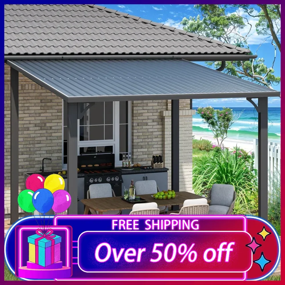 10' x 10' Hardtop Gazebo Outdoor Pergola, Heavy Duty Lean to Metal Pergolas and Gazebos Clearance, Wall-Mounted Grill Gazebo
10' x 10' Hardtop Gazebo Outdoor Pergola, Heavy Duty Lean to Metal Pergolas and Gazebos Clearance, Wall-Mounted Grill Gazebo