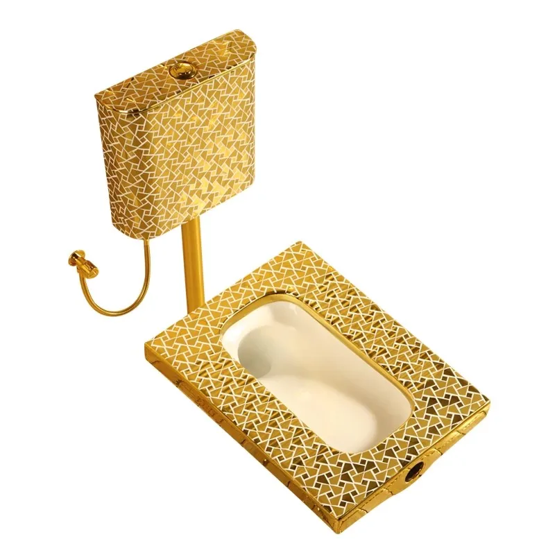 Y Европейский золотой приземистый набор резервуаров для туалетной воды, керамический унитаз, бытовая яма для приседаний в ванной комнате
Y Европейский золотой приземистый набор резервуаров для туалетной воды, керамический унитаз, бытовая яма для приседаний в ванной комнате