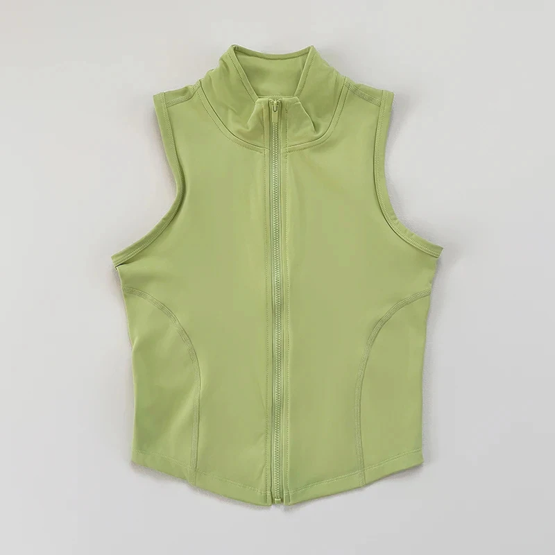 Sleeveless sports vest, quick-drying vest, women's sports crop top, stand-up collar zipper exercise vest
Sleeveless sports vest, quick-drying vest, women's sports crop top, stand-up collar zipper exercise vest