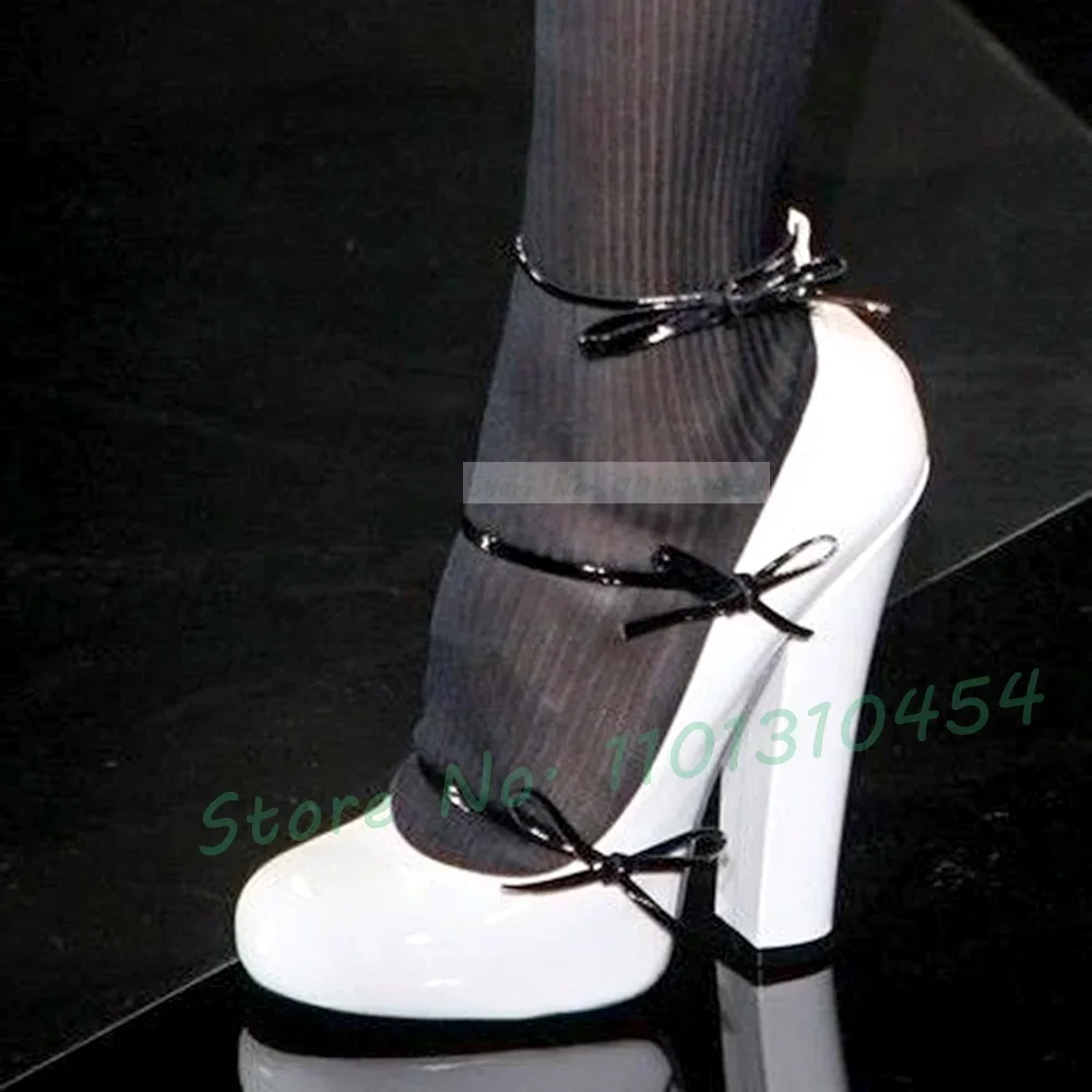 Bowknot Strap Round Tip Pumps Women Lovely High Block Heels Runway Design Summer Shoes Ladies Strappy Elegant Trends White Pumps
Bowknot Strap Round Tip Pumps Women Lovely High Block Heels Runway Design Summer Shoes Ladies Strappy Elegant Trends White Pumps