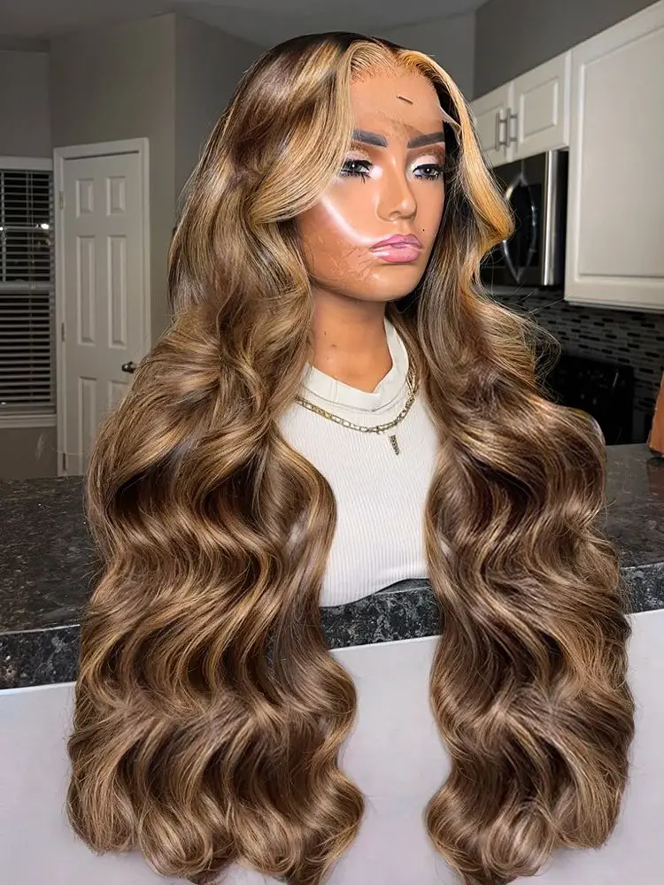 34 36 Inch P4/27 Highlight Ombre Brown Body Wave 13x6 Human Hair Wig Honey Blonde Colored 13x4 HD Lace Wigs For Women 230Density
34 36 Inch P4/27 Highlight Ombre Brown Body Wave 13x6 Human Hair Wig Honey Blonde Colored 13x4 HD Lace Wigs For Women 230Density